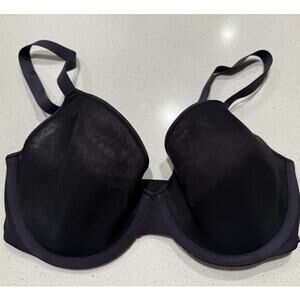 Skims Unlined Demi Bra Onyx Mesh 34DD